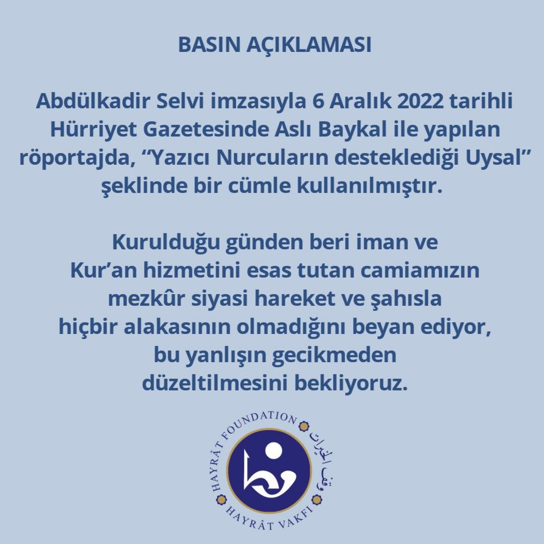 BASIN AÇIKLAMASI (6 Aralık 2022)